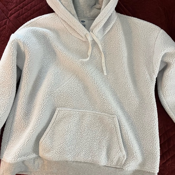 Old Navy Tops - Old Navy Light Gray Sherpa Hoodie